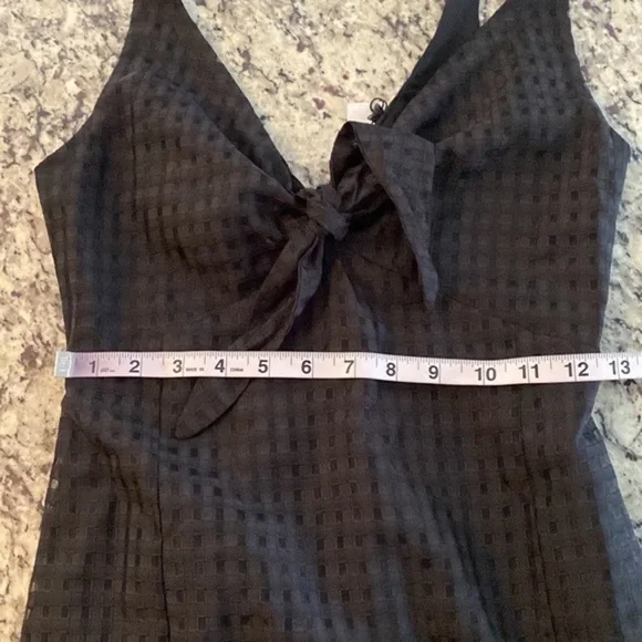 NWT BCBGeneration Black Square Mesh Tie Bust Front Slit Maxi Dress KK22 - Picture 15 of 15